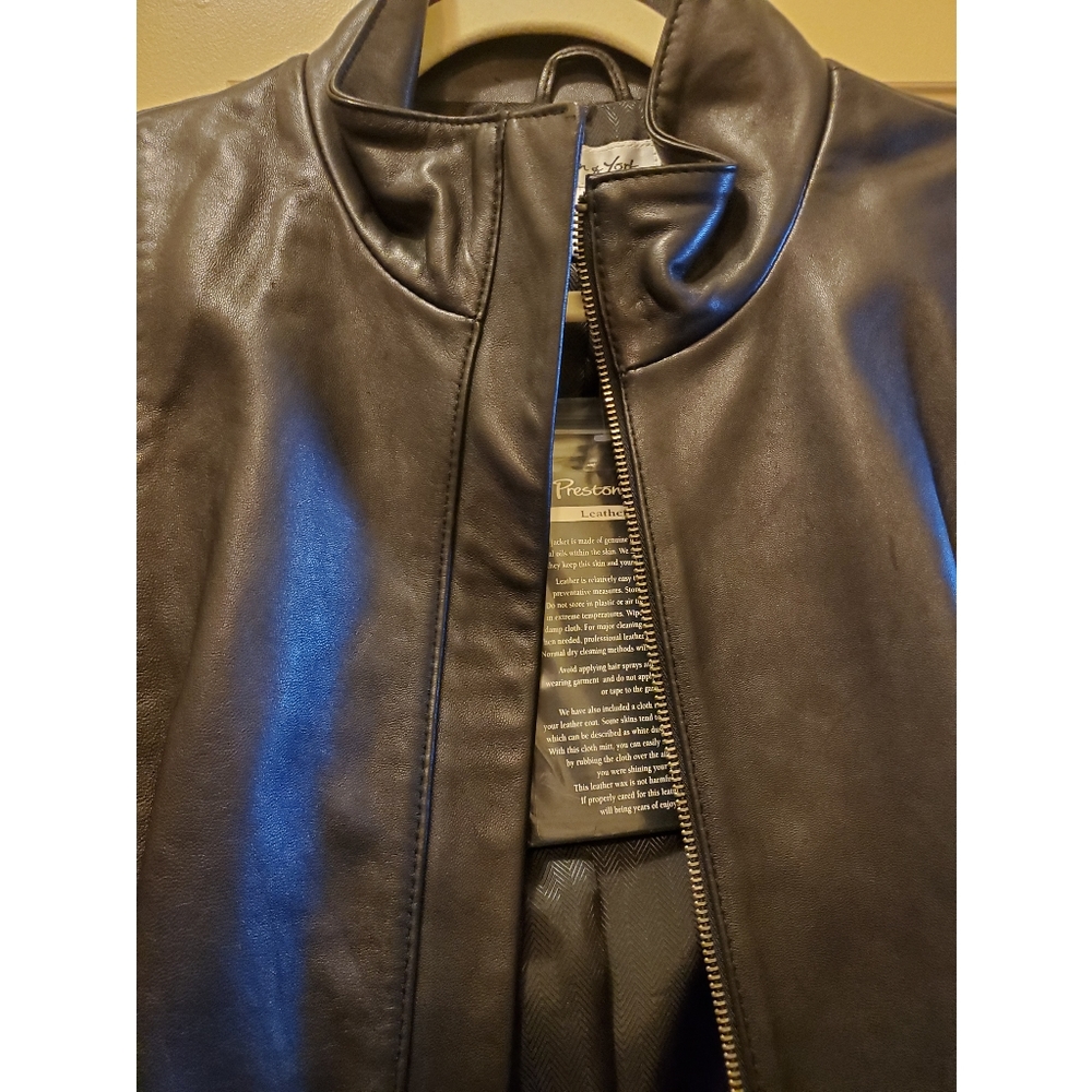 Black Leather Jacket With Belt - image 2